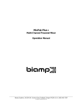 Biamp MixPak Plus + Operation User manual