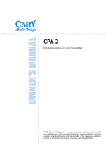 Cary Audio Design CPA 1 Owner's manual