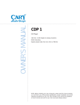 Cary Audio Design CDP-1 Owner's manual