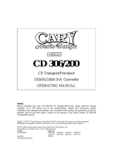 Cary Audio Design CD 200 User manual