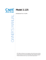 Cary Audio Design Full Balanced Power Amplifier 2.125 User manual