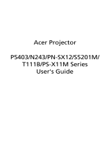 Acer XGA single chip 0.7" DLPTM projector User manual