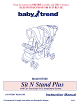 Baby Trend Sit N Stand Plus Owner's manual