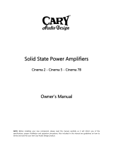Cary Audio Design Cinema 7B Owner's manual