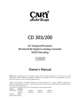 Cary Audio Design CD 303 Owner's manual
