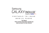 Samsung Galaxy Indulge Metro PCS User manual
