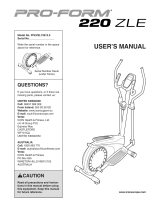 Pro-Form 220 Zle Elliptical User manual