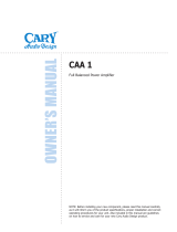 Cary Audio Design CAA 1 User manual