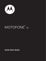 Motorola F3 Quick start guide