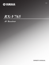 Yamaha RXV765 - RX AV Receiver Owner's manual