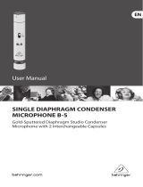 Behringer SINGLE DIAPHRAGM CONDENSER MICROPHONE B-1 User manual
