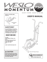 Weslo Momentum 750 Elliptical User manual
