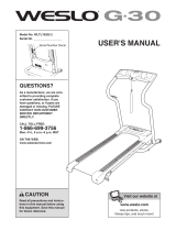 Weslo G-30 Treadmill User manual
