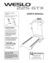 Weslo 225 Gtx Treadmill User manual