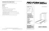Pro-Form 385ex Owner's manual