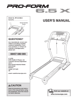 ProForm 6.5 X Treadmill User manual