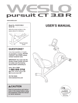 Weslo Pursuit 3.8 Bike User manual