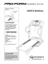 ProForm 485 Cx Treadmill Owner's manual