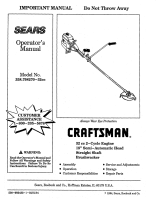 Craftsman 358.798270-32ce Important Owner's manual