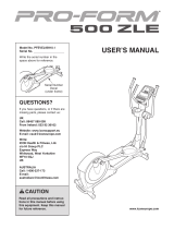 ProForm 500 ZLE User manual