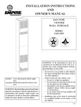 Empire FAN TYPE VENTED WALL FURNACE FAW-55IP User manual