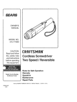 Craftsman 315.111690 Owner's manual