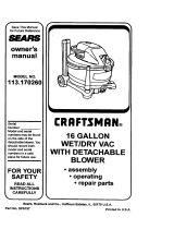 Craftsman 113170260 Owner's manual