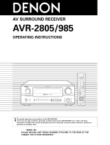 Denon AVR-2805 Owner's manual