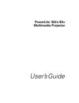 Epson V11H303020 - PowerLite 83+ XGA LCD Projector User manual