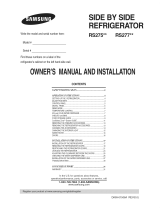 Samsung RS277ACWP/XAA-00 Owner's manual
