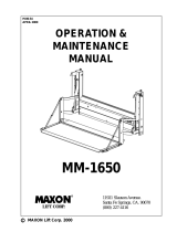 Maxon 1650 STAKEBED/VAN BODY LIFT Operating instructions