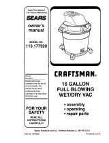 Craftsman 113.177920 Owner's manual