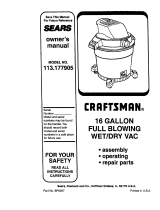 Craftsman 113177905 Owner's manual