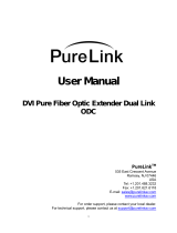 PureLink DVI Pure Fiber Optic Extender Dual LinkODC User manual