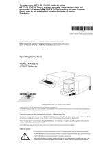 Mettler Toledo For MT UMT analytical balances Operating instructions