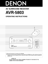 Denon AV Surround Receiver AVR-5803 Owner's manual