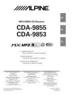 Alpine 9855 - CDA Radio / CD User manual