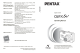 Pentax Optio Optio SV User manual