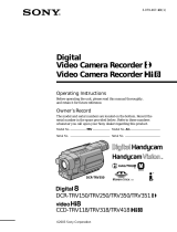 Sony DCR-TRV150 User manual