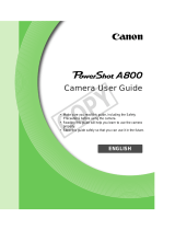 Canon PowerShot A800 User manual