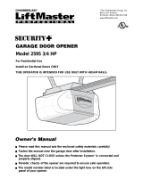 Chamberlain LiftMaster Security+ 2595 3/4HP User manual