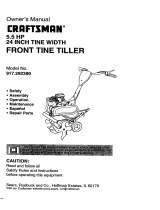 Craftsman FRONT TINE TILLER 917.29239 User manual