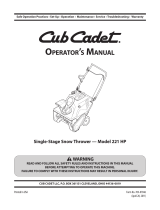 Cub Cadet 221 HP User manual