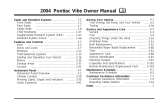 Pontiac Vibe 2004 User manual