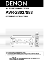 Denon AVR-2803 User manual