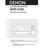 Denon AVR5700 - THX Audio/Video Receiver User manual