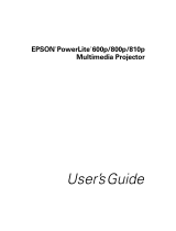 Epson PowerLite 800p User manual