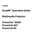 Epson PowerLite 825 User manual