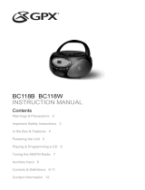 GPX BC118W User manual