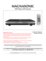Magnasonic DVD816 User manual